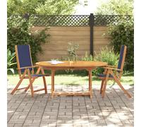 Folding Garden Chairs Dining Chair Solid Wood Acacia and Textilene vidaXL