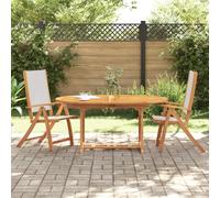Folding Garden Chairs Dining Chair Solid Wood Acacia and Textilene vidaXL