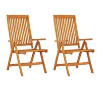 vidaXL Folding Garden Chairs 2 pcs Solid Wood Eucalyptus, Brown