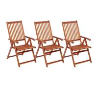 vidaXL Folding Garden Chairs 3 pcs Solid Acacia Wood UK