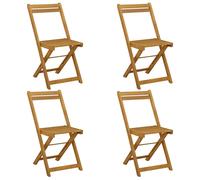 vidaXL Folding Garden Chairs 4 pcs Beige Solid Acacia Wood, Acacia Furniture, Ru