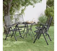 vidaXL Folding Garden Chairs 4 pcs Expanded Metal Mesh Anthracite