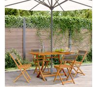 vidaXL Folding Garden Chairs 4 pcs Grey Solid Wood Acacia