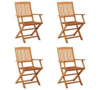 vidaXL Folding Garden Chairs 4 pcs Solid Eucalyptus Wood, Brown