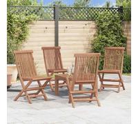 4x Folding Garden Chairs Patio Dining Chair Outdoor Chair Solid Teak Wood vidaXL