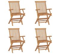 vidaXL Folding Garden Chairs 4 pcs Solid Teak Wood