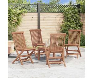 Vidaxl Folding Garden Chairs 4 Pcs Solid Teak Wood