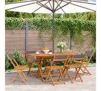 Bistro Chairs Outdoor Chair Dining Chair Solid Wood Acacia and Fabric vidaXL