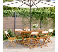 Bistro Chairs Outdoor Chair Dining Chair Solid Wood Acacia and Fabric vidaXL