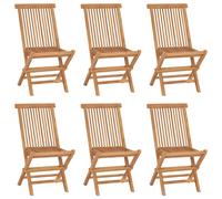 vidaXL Folding Patio chairs 6 pcs Solid Teak Wood