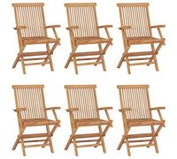 (6 pcs) vidaXL 1/2/3x Solid Teak Wood Folding Garden Chairs Outdoor Seating Furniture