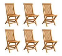 Folding Outdoor Garden Chairs For Garden Furniture 6 pcs Solid Teak Wood