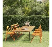Folding Garden Chairs 6 pcs Solid Wood Acacia