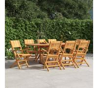 (8 pcs, with armrest) vidaXL Folding Garden Chairs Outdoor Chair Patio Wooden Chair Solid Wood Teak