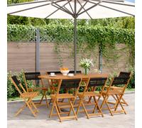 Bistro Chairs Outdoor Dining Chair Solid Wood Acacia and Polypropylene vidaXL