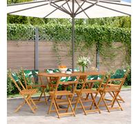 Bistro Chairs Outdoor Chair Dining Chair Solid Wood Acacia and Fabric vidaXL