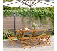 vidaXL Folding Garden Chairs 8 pcs Grey Solid Wood Acacia