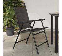Folding Garden Chairs 2 pcs Melange Grey Steel and Textilene vidaXL