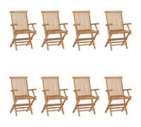 (8 pcs) vidaXL 1/2/3x Solid Teak Wood Folding Garden Chairs Outdoor Seating Furniture