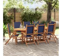 Folding Garden Chairs Dining Chair Solid Wood Acacia and Textilene vidaXL