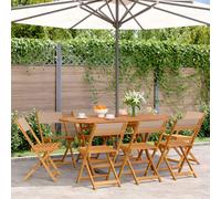 Bistro Chairs Outdoor Chair Dining Chair Solid Wood Acacia and Fabric vidaXL