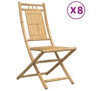 vidaXL Folding Garden Chairs Outdoor Chair Patio Dining Chair 8 pcs Bamboo