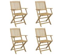 vidaXL Folding Garden Chairs Outdoor Dining Chair 4 pcs Solid Wood Acacia