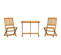 vidaXL Folding Garden Dining Set 3 Piece Table and Chair Solid Wood Acacia