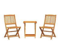 vidaXL Folding Garden Dining Set 3 Piece Table and Chair Solid Wood Acacia