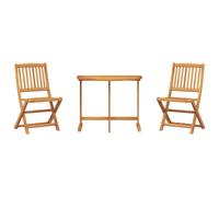 vidaXL Folding Garden Dining Set 3 Piece Table and Chair Solid Wood Acacia