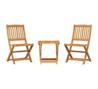 vidaXL Folding Garden Dining Set 3 Piece Table and Chair Solid Wood Acacia