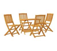 vidaXL Folding Garden Dining Set 5 Piece Table and Chair Solid Wood Acacia