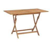 vidaXL Folding Garden Table 120x70x75 cm Solid Teak Wood UK