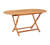 Folding garden table 160x85x75 cm. Brown Solid Eucalyptus Wood Foldable Outdoor