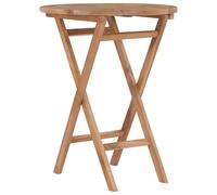 vidaXL Folding Garden Table 60cm Solid Teak Wood, Brown