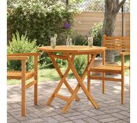 vidaXL Solid Teak Wood Folding Garden Table 85cm Outdoor Dining Furniture