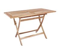 vidaXL Folding Garden Table Beige 120 x 70 x 75.5 cm Solid Teak Wood, Modern, Re