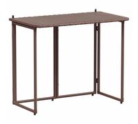 vidaXL Folding Garden Table Brown 90x51x75 cm Poly Rattan outdoor table