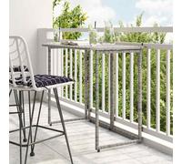 vidaXL Folding Garden Table Grey 90x51x75 cm Poly Rattan