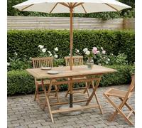 VidaXL Folding Garden Table Natural 120 X 70 X 75.5 Cm Solid Teak Wood