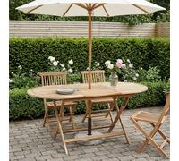 VidaXL Folding Garden Table Natural 160 X 80 X 76 Cm Solid Teak Wood