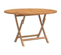(round) vidaXL Folding Garden Table Outdoor Table Patio Dining Table Solid Wood Teak