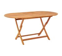 Folding garden table 160x85x75 cm. Brown Solid Eucalyptus Wood Foldable Outdoor