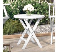 vidaXL Folding Garden Table White Ø 46 cm Solid Wood Acacia