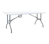 vidaXL Folding Garden Table White 72cm HDPE Outdoor Foldable Camping Table