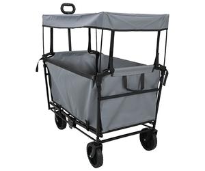 vidaXL Folding Hand Trolley Grey 105 x 56.5 x 116 cm Oxford Cloth