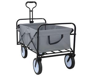 vidaXL Folding Hand Trolley Manual Grey 94 x 53 x 99 cm Oxford Cloth