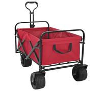 vidaXL Folding Hand Trolley Red 89 x 63 x 96 cm Steel and Oxford Cloth