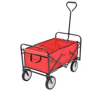 vidaXL Folding Hand Trolley Steel Red