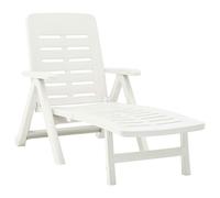 vidaXL Folding lounger, plastic, white, SKU: 48754